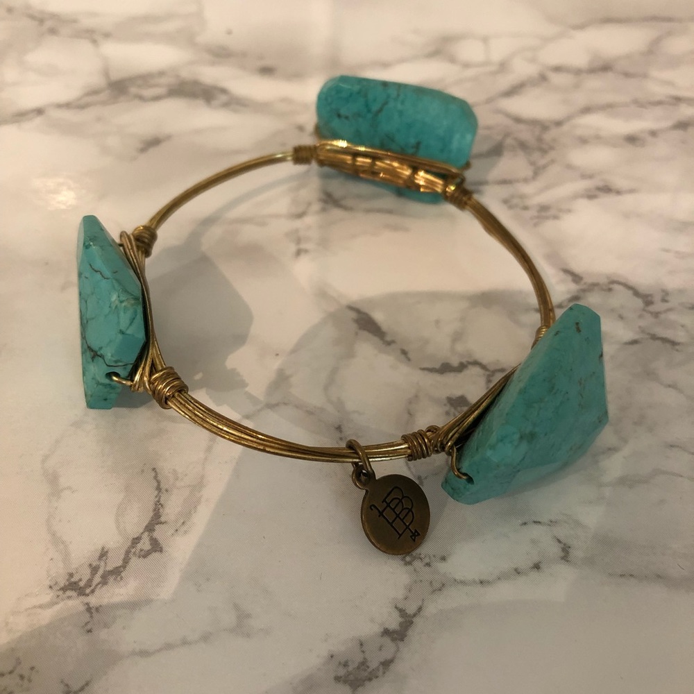 Bourbon and Bowties turquoise bangle bracelet - Picture 1 of 5